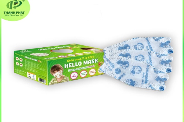 Khẩu Trang Em Bé Hello Kids KF94 ( Họa Tiết Đoraemon - 50 cái/hộp )